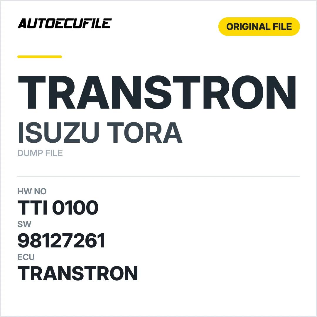 ISUZU TORA TRANSTRON TTI 0100 98127261 DUMP
