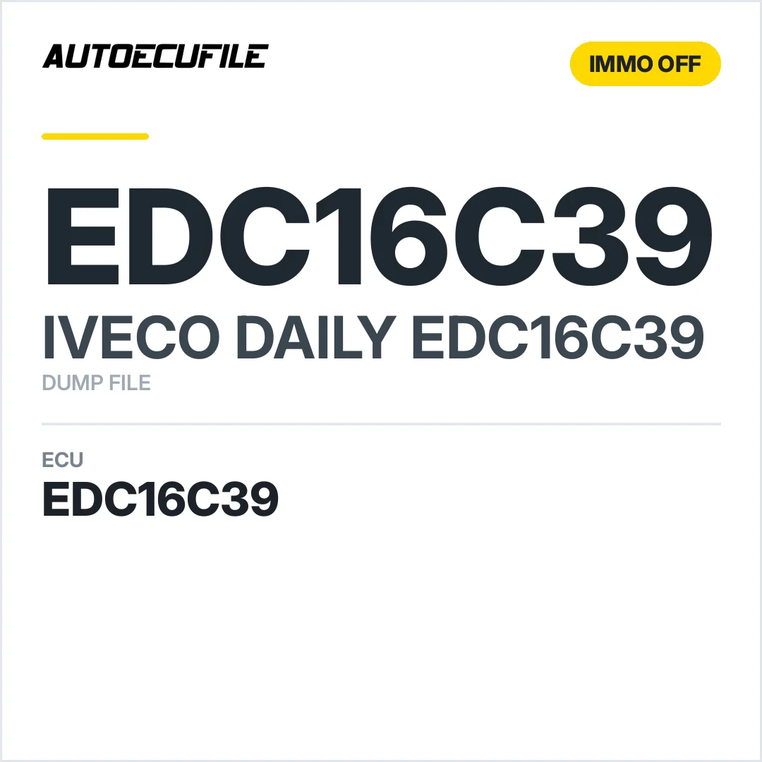 IVECO DAILY EDC16C39 0281012193 IMMO OFF DUMP
