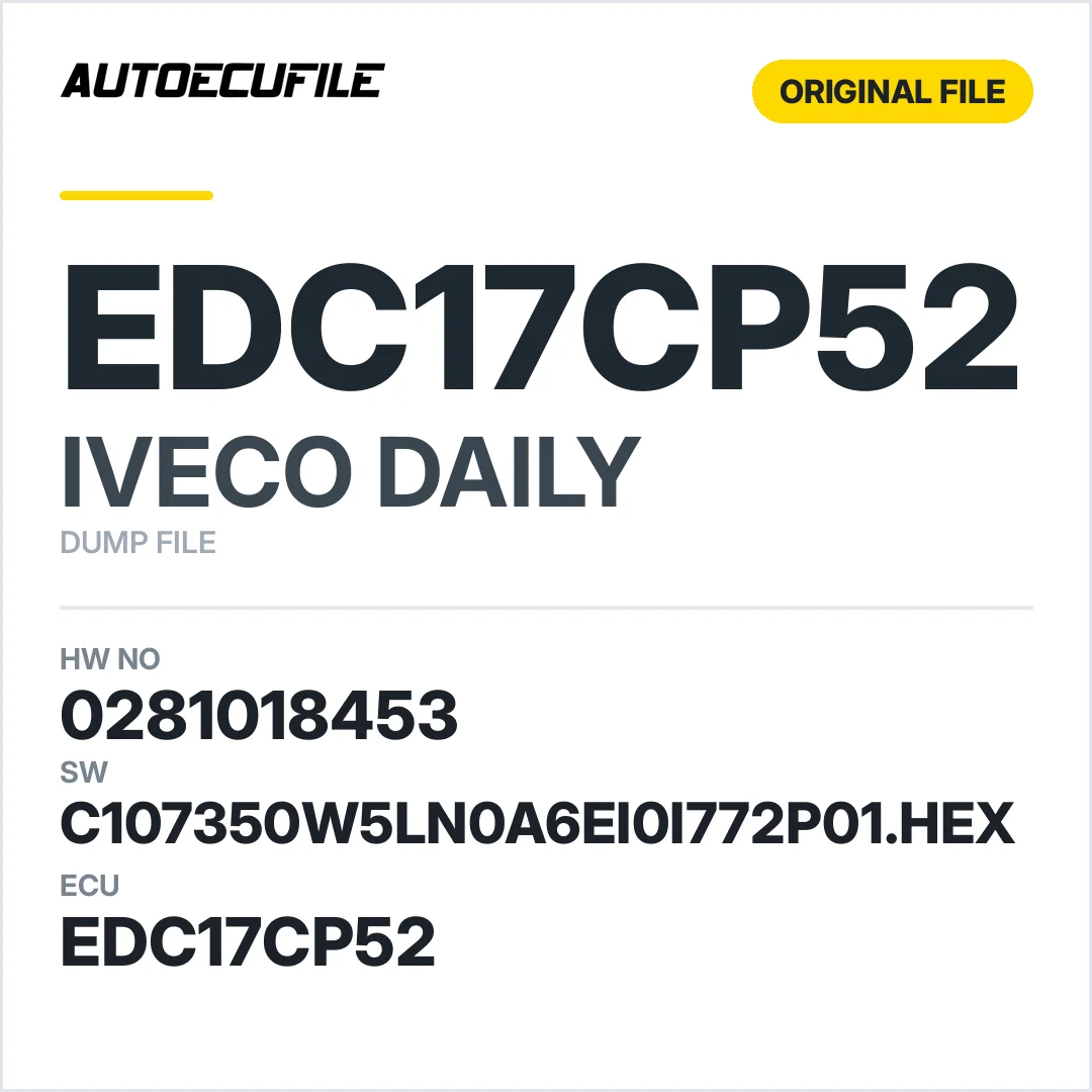 IVECO DAILY EDC17CP52 0281018453 1037513132 DUMP