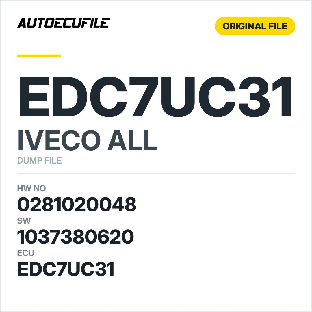 IVECO EDC7UC31 0281020048 1037380620 DUMP