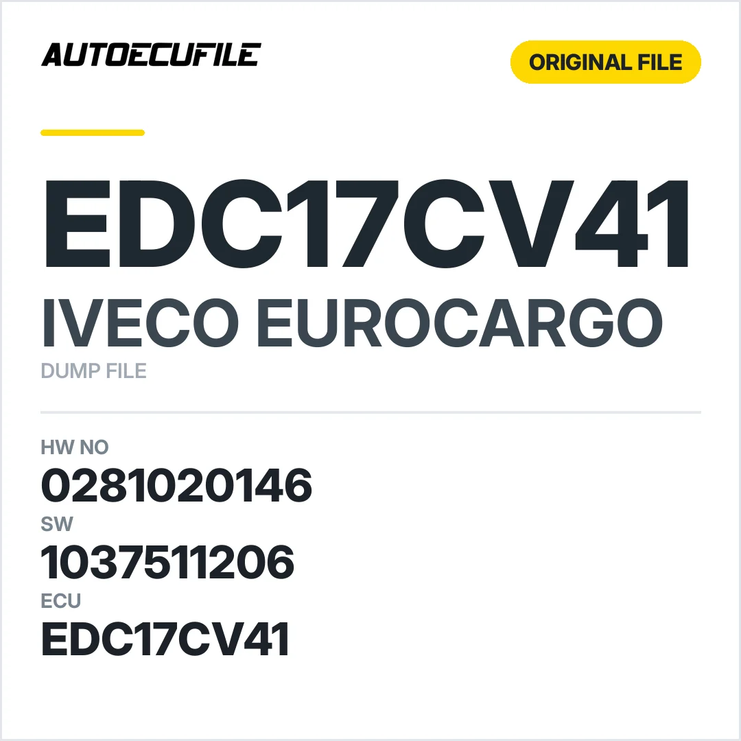 IVECO EUROCARGO EDC17CV41 0281020146 1037511206 DUMP