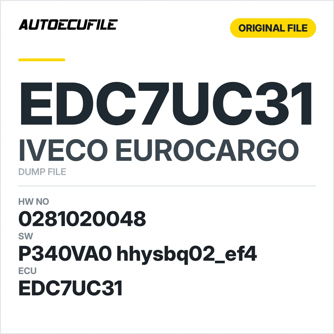 IVECO EUROCARGO EDC7UC31 0281020048 1037380620 DUMP
