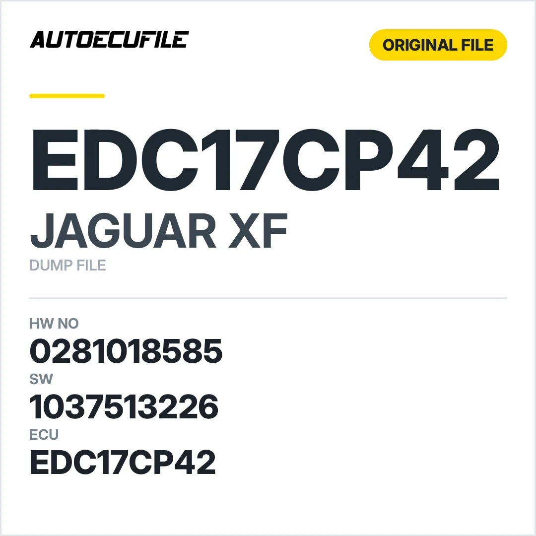 JAGUAR XF EDC17CP42 0281018585 1037513226 DUMP