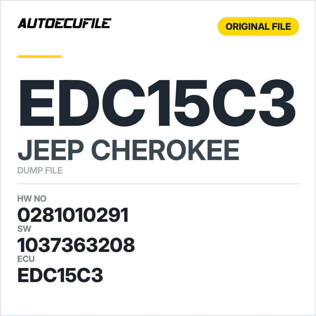 JEEP CHEROKEE EDC15C3 0281010291 1037363208 DUMP