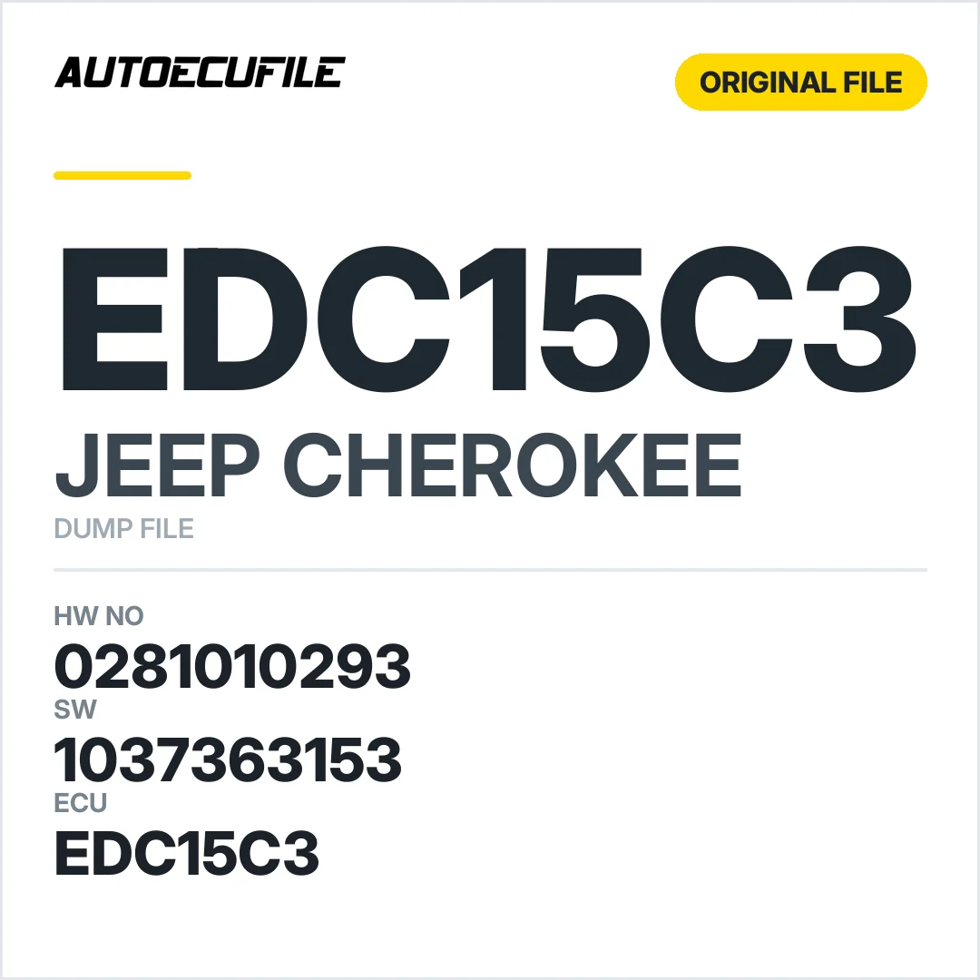 JEEP CHEROKEE EDC15C3 0281010293 1037363153 DUMP