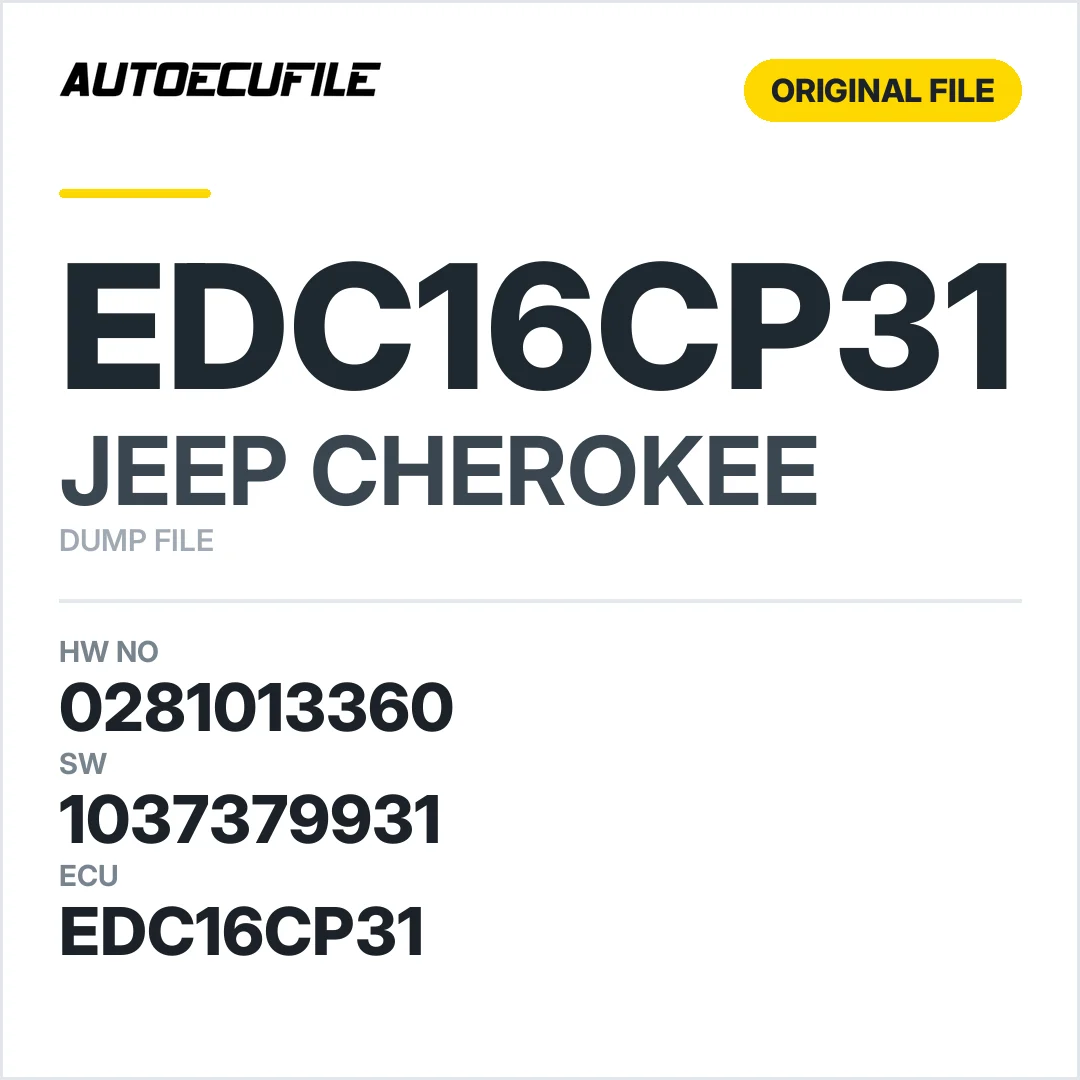 JEEP CHEROKEE EDC16CP31 0281013360 1037379931 DUMP
