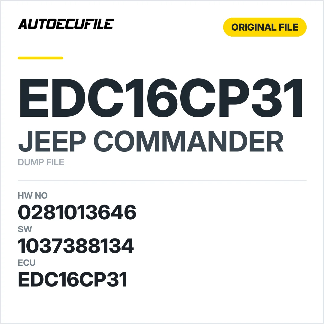 JEEP COMMANDER EDC16CP31 0281013646 1037388134 DUMP