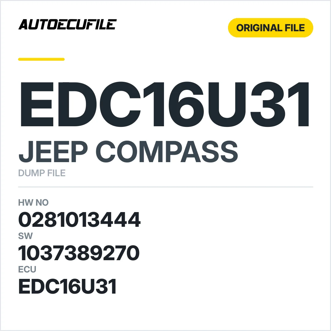 JEEP COMPASS EDC16U31 0281013444 1037389270 DUMP