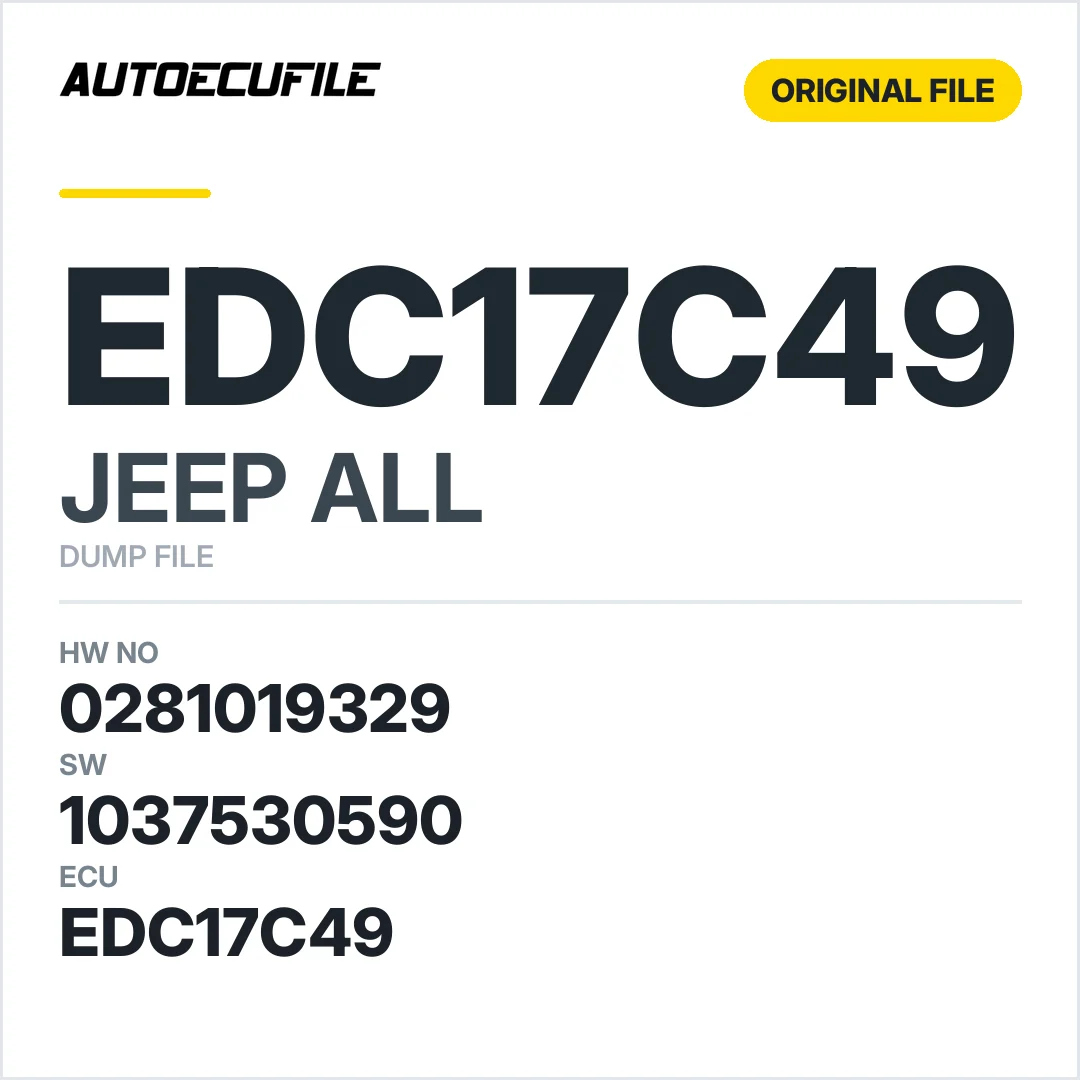 JEEP CHEROKEE EDC17C49 0281019329 1037530590 1037557062 DUMP