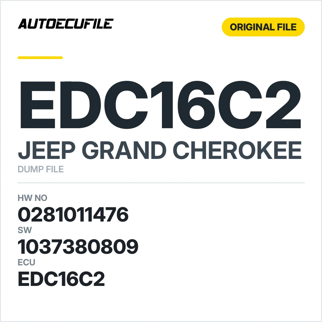 JEEP GRAND CHEROKEE  EDC16C2 0281011476 1037380809 DUMP