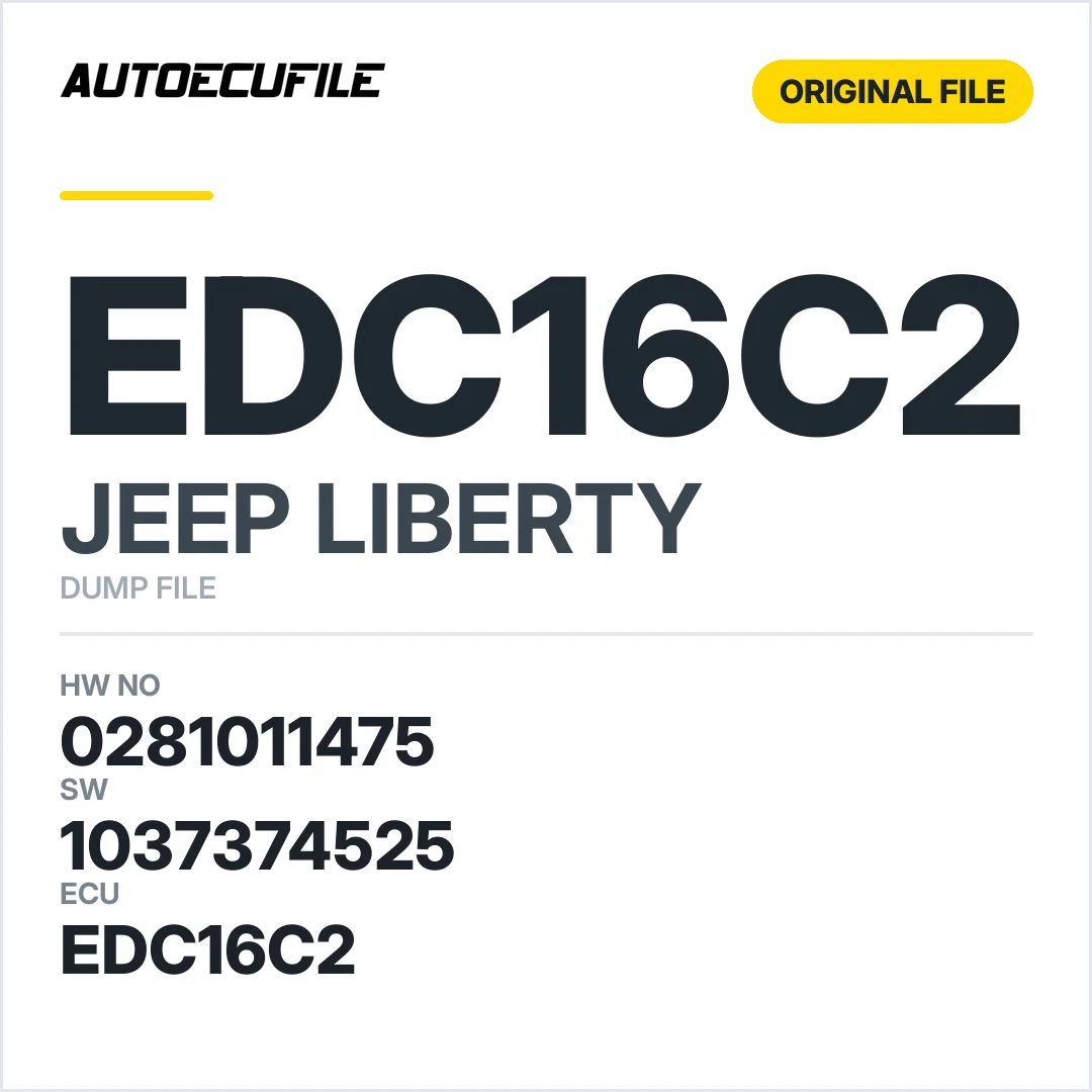 JEEP LIBERTY EDC16C2 0281011475 1037374525 DUMP