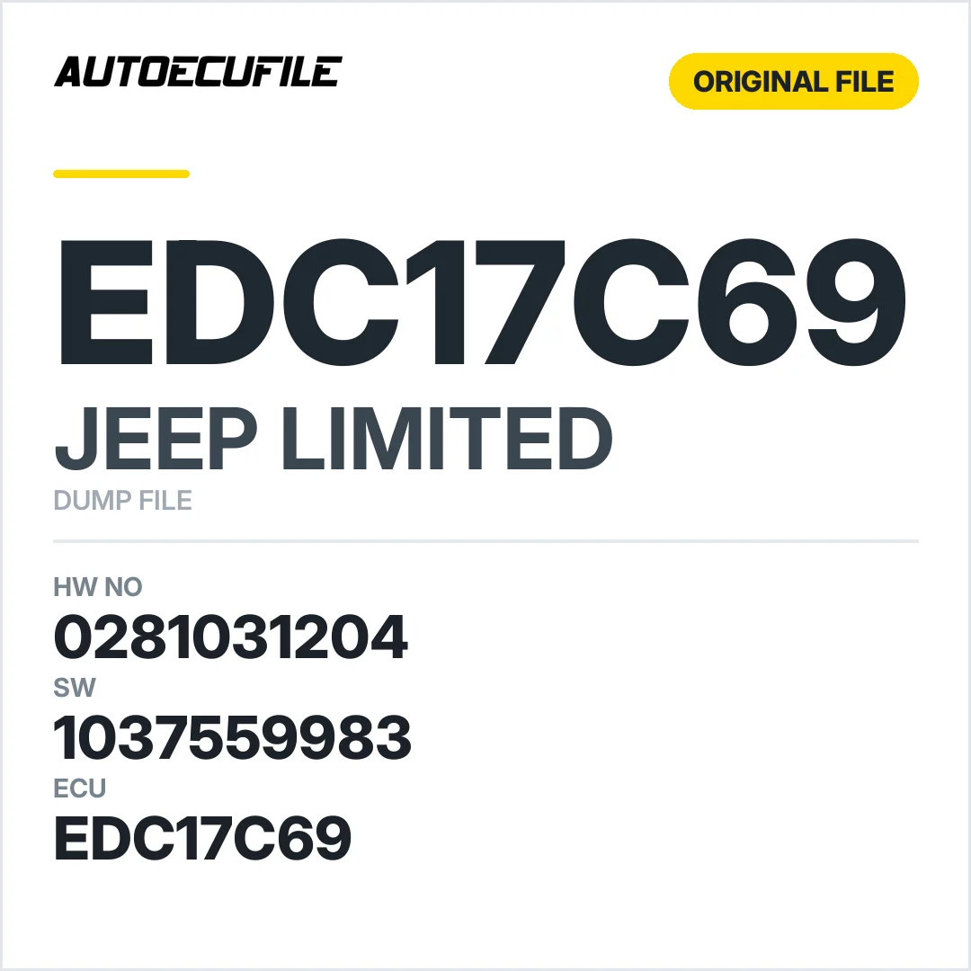 JEEP LIMITED EDC17C69 0281031204 1037559983 DUMP