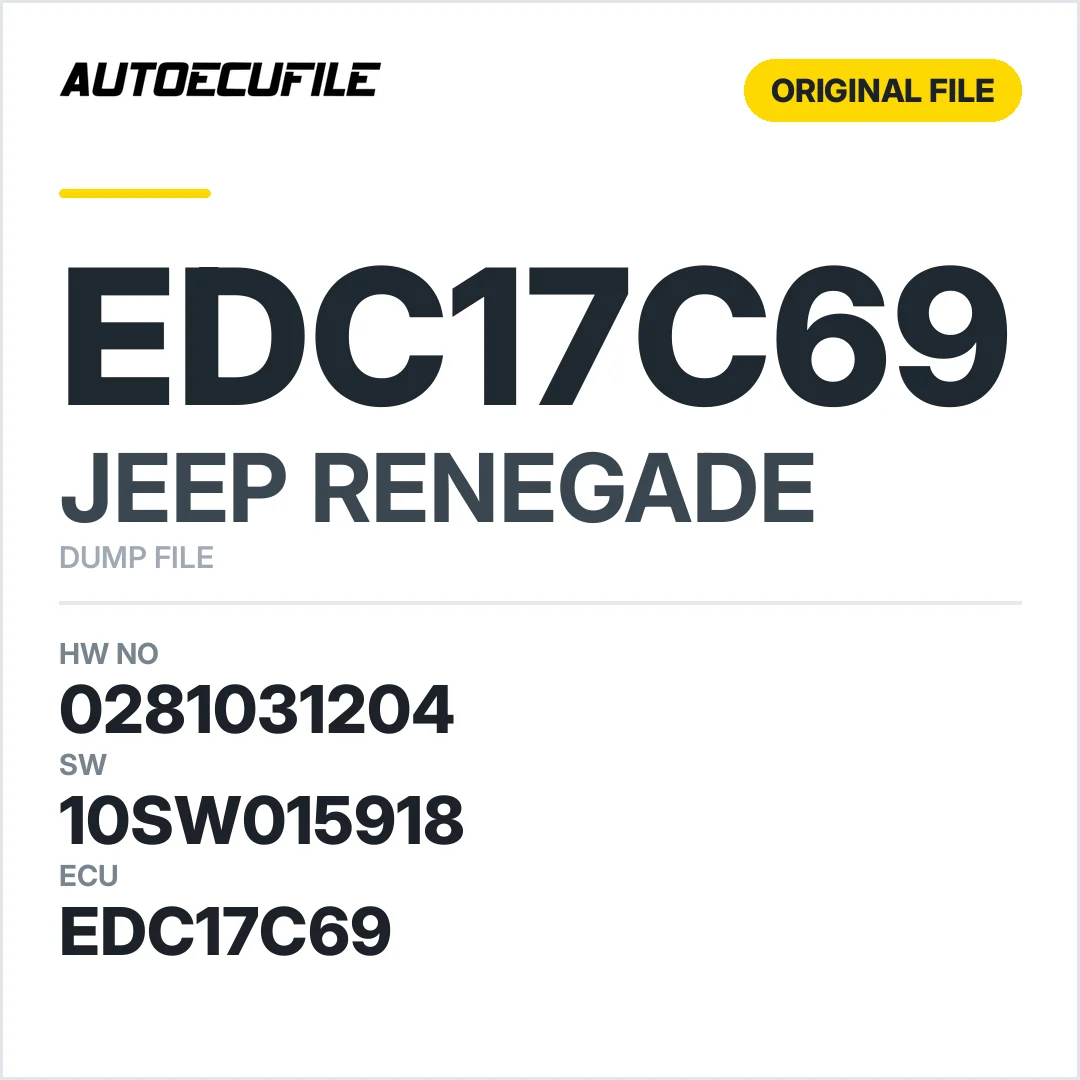 JEEP RENEGADE EDC17C69 0281031204 10SW015918 DUMP
