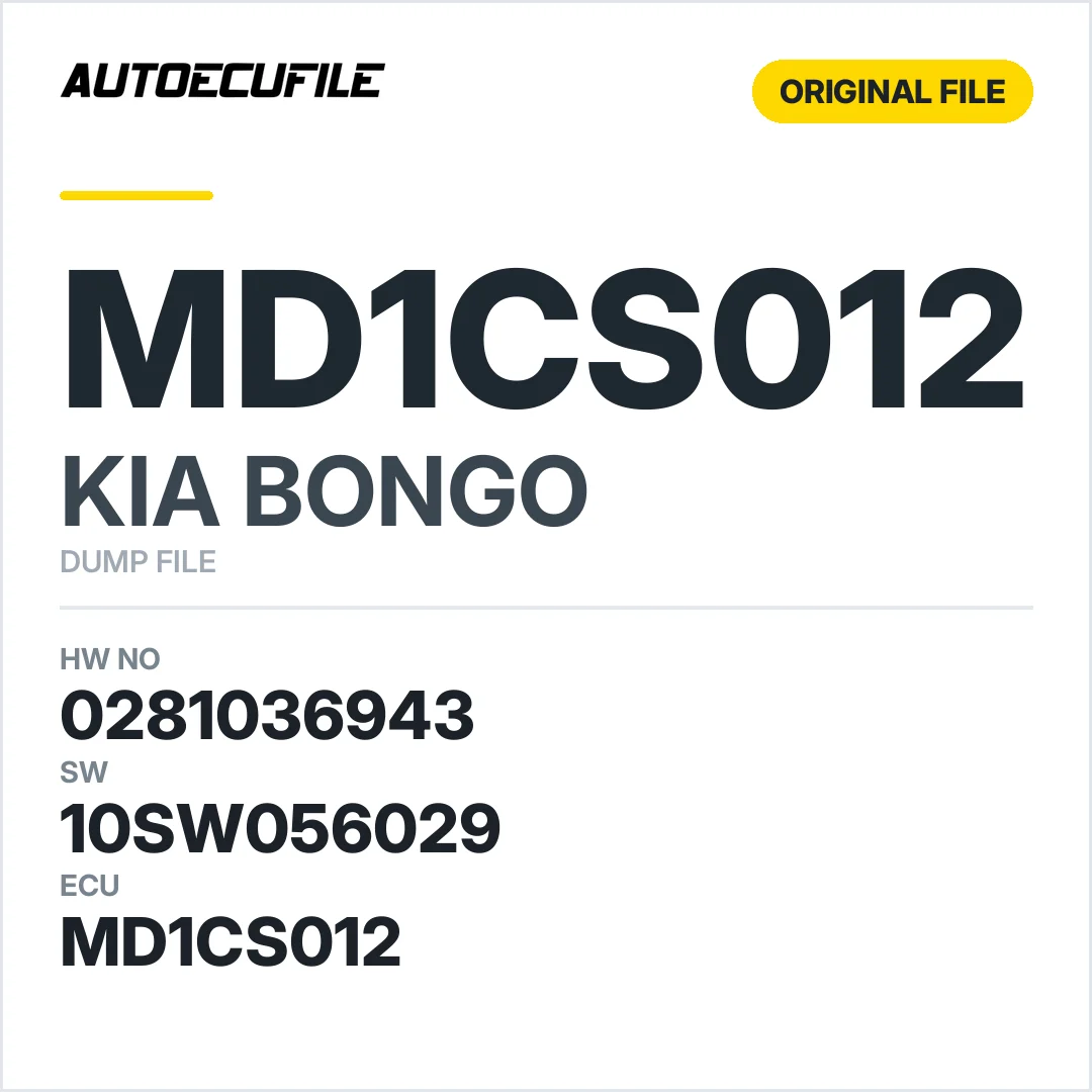 KIA BONGO  K2500 MD1CS012 0281036943 10SW056029 DUMP