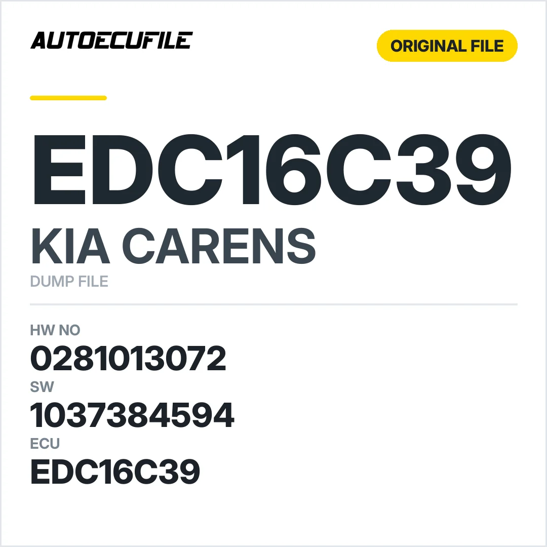 KIA CARENS EDC16C39 0281013072 1037384594 DUMP