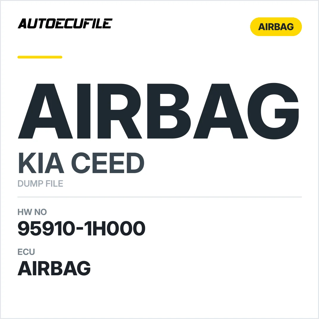 KIA CEED AIRBAG 95910-1H000 VER3.3 DUMP