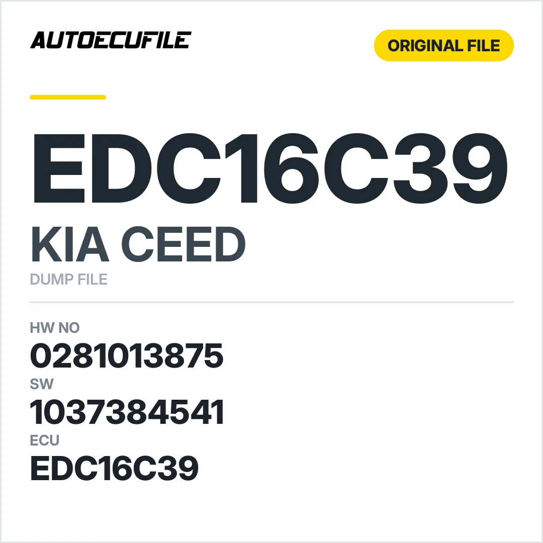 KIA CEED EDC16C39 0281013875  1037384541 DUMP