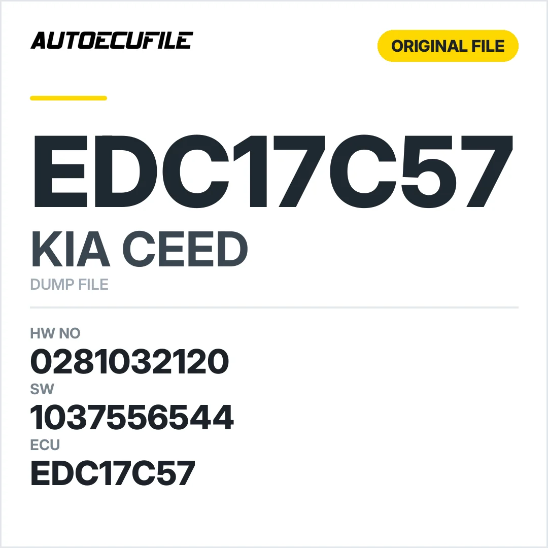 KIA CEED EDC17C57 0281032120 39140-2A920 1037556544 DUMP
