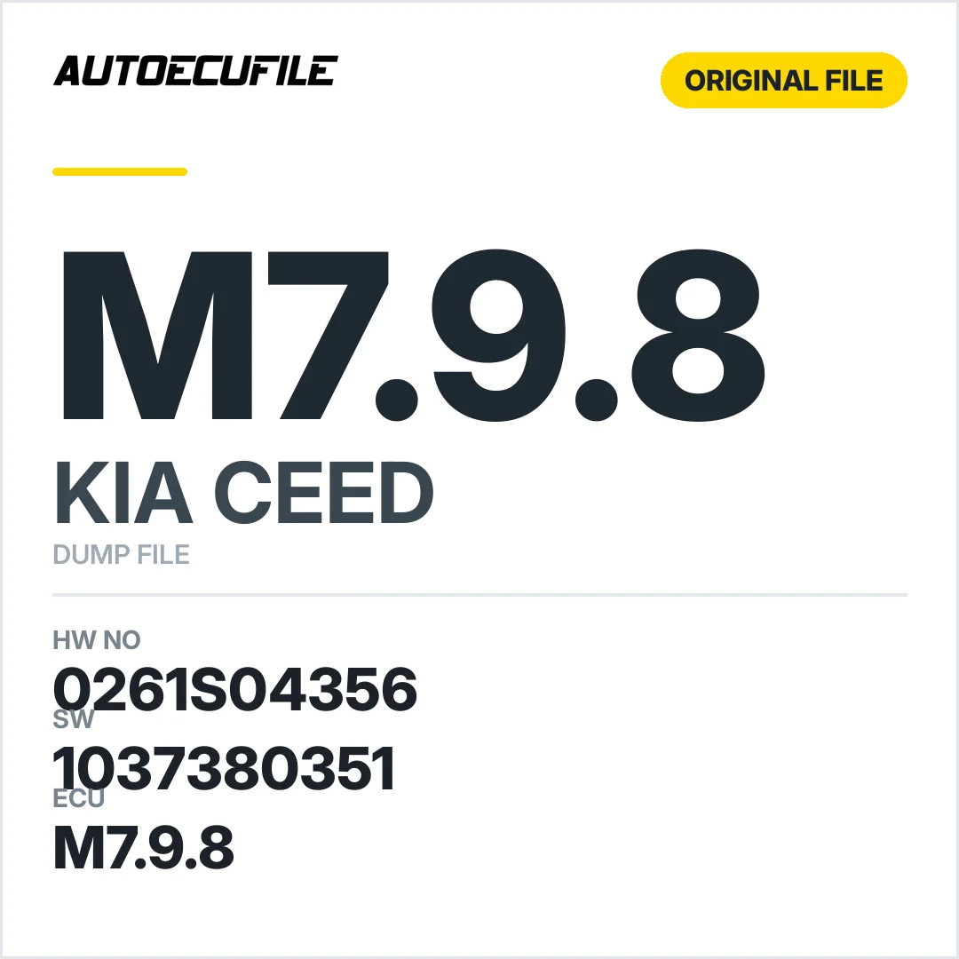 KIA CEED M7.9.8 0261S04356 1037380351 DUMP