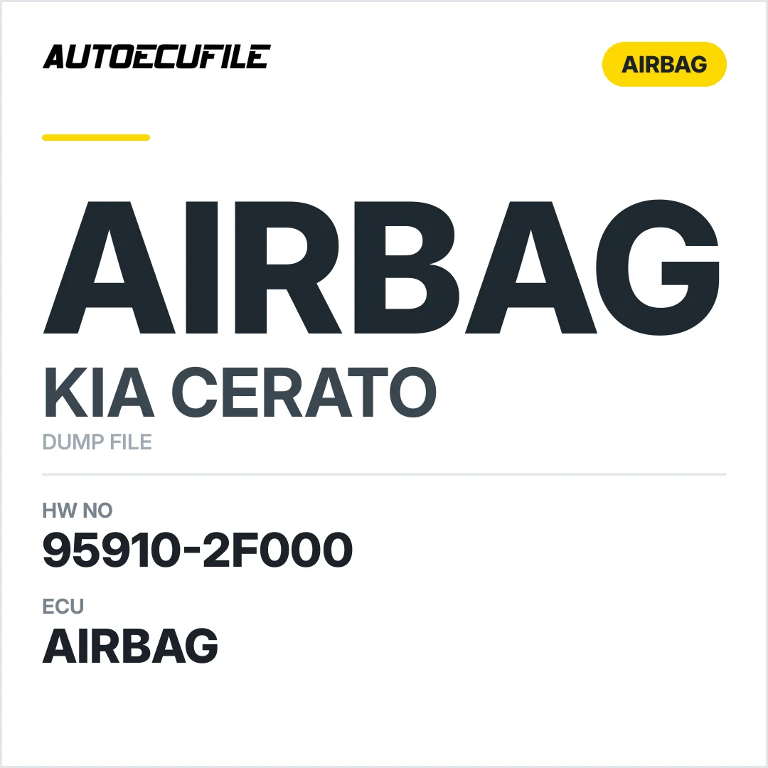 KIA CERATO AIRBAG 95910-2F000 DUMP