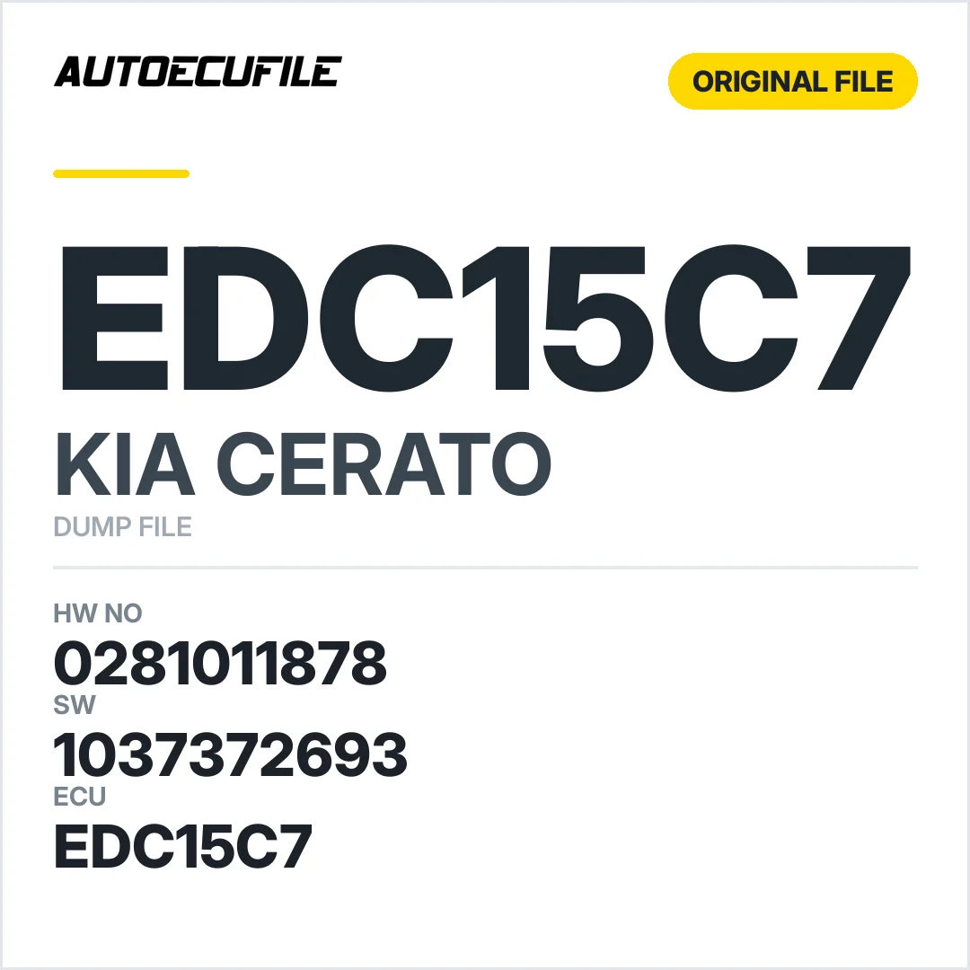 KIA CERATO EDC15C7 0281011878 1037372693 DUMP