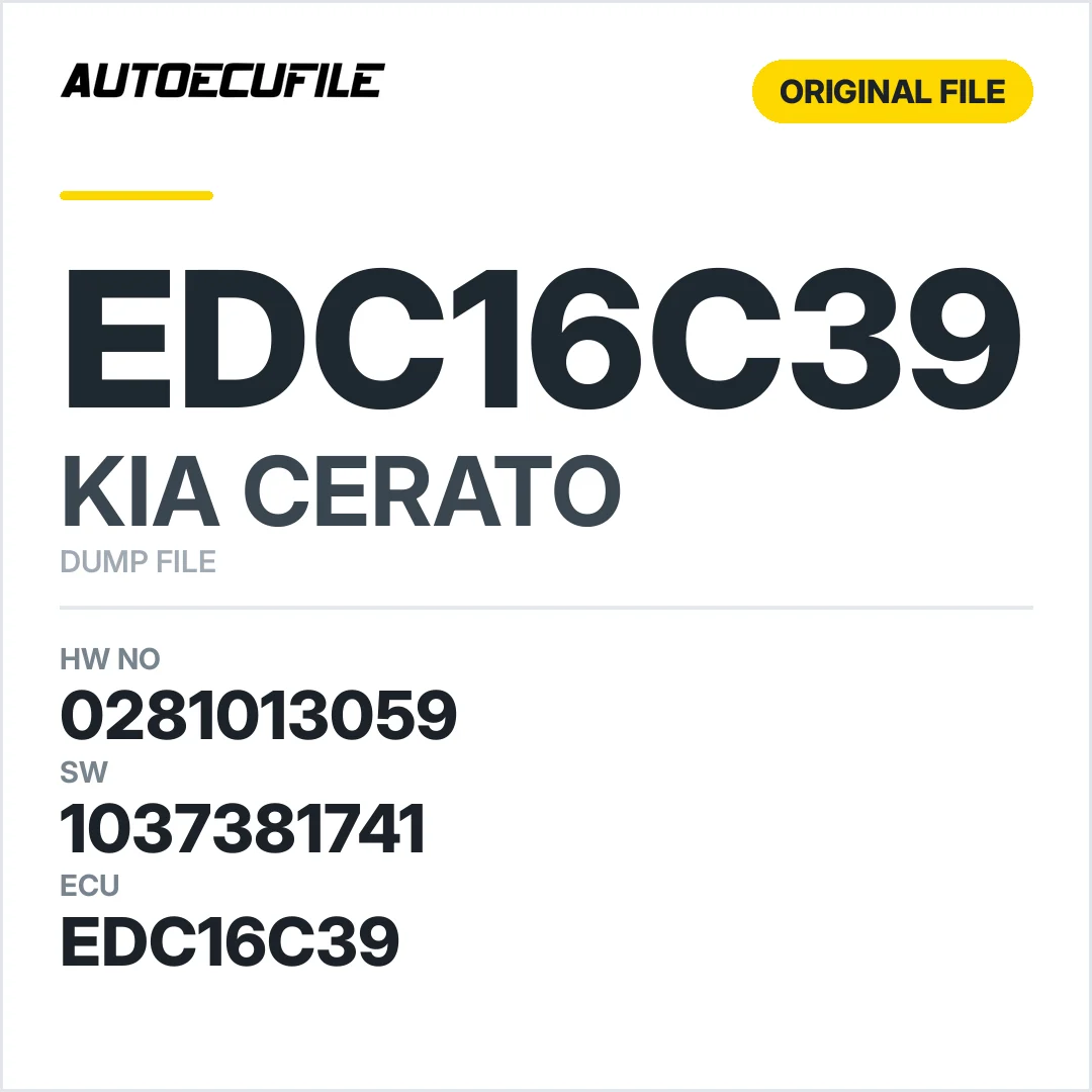 KIA CERATO EDC16C39 0281013059 1037381741 DUMP