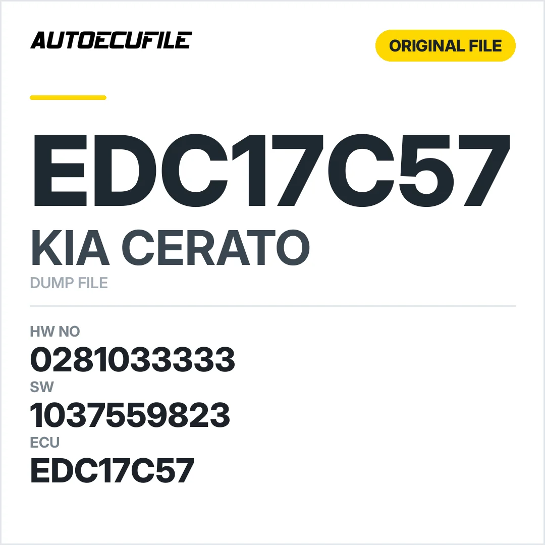 KIA CERATO EDC17C57 0281033333 1037559823 DUMP