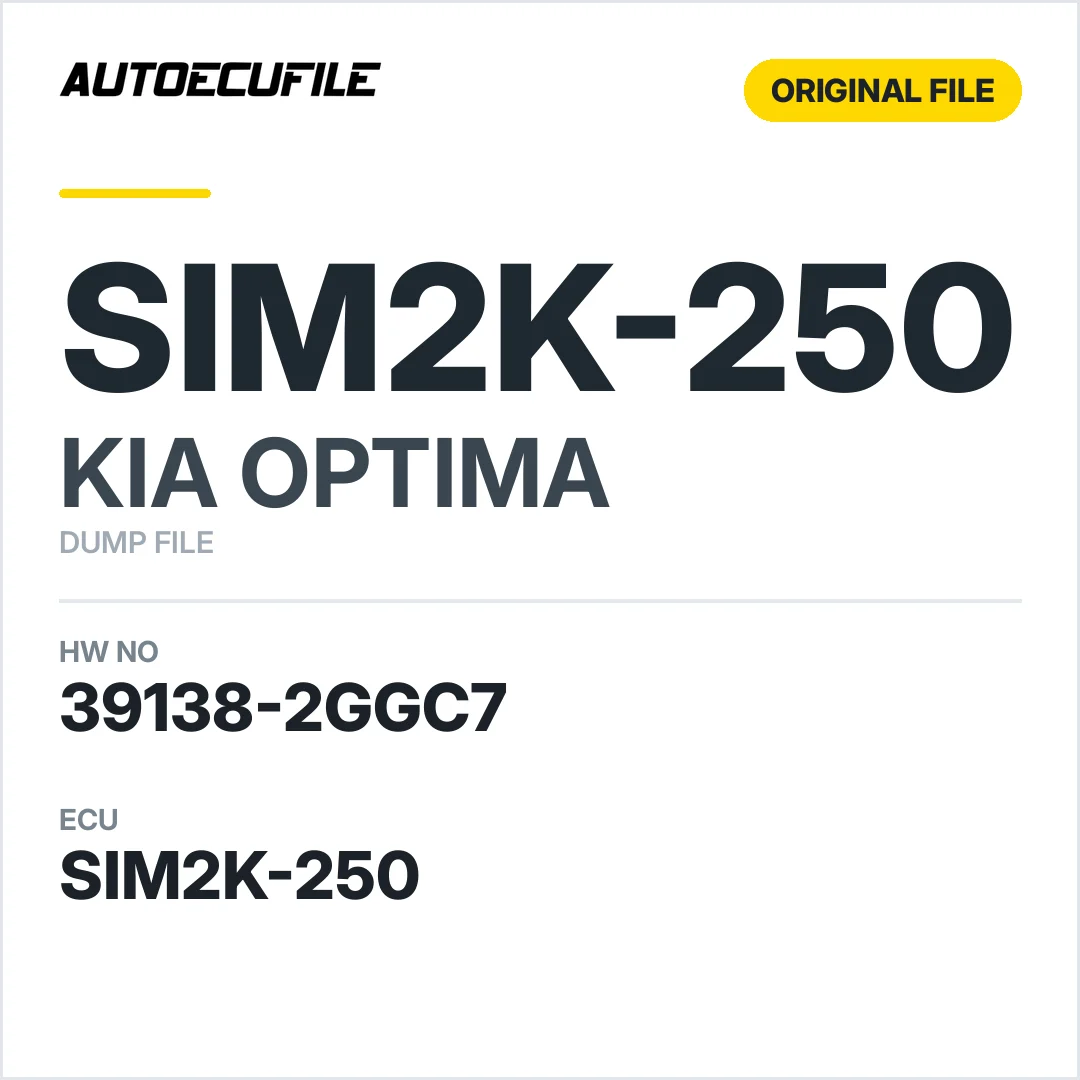 KIA OPTIMA SIM2K-250 39138-2GGC7 39108-2GGC7 DUMP