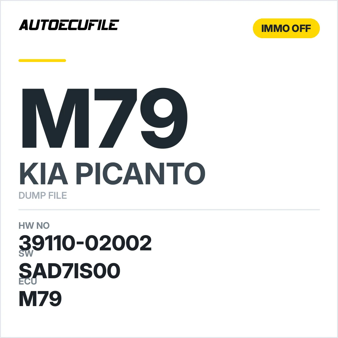 KIA PICANTO M79 39110-02002 SAD7IS00 IMMO OFF DUMP