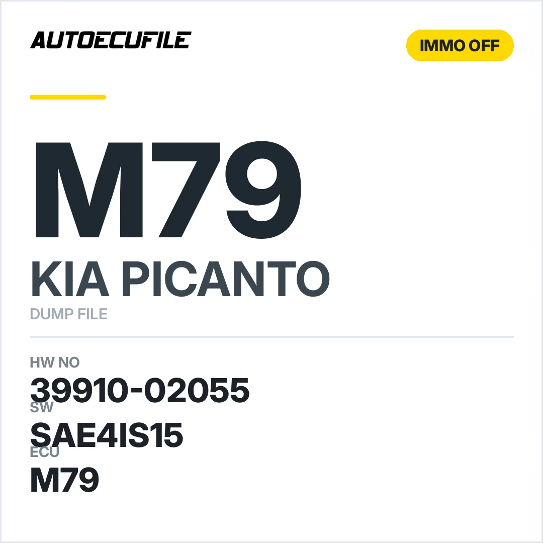 KIA PICANTO M79 39910-02055 SAE4IS15 IMMO OFF DUMP