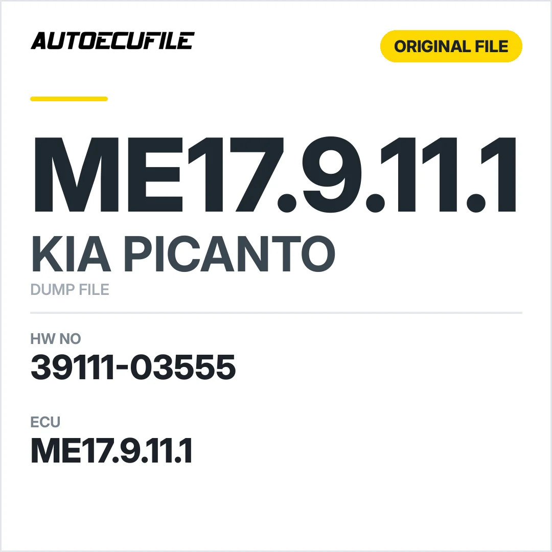 KIA PICANTO  ME17.9.11.1 39111-03555 DUMP