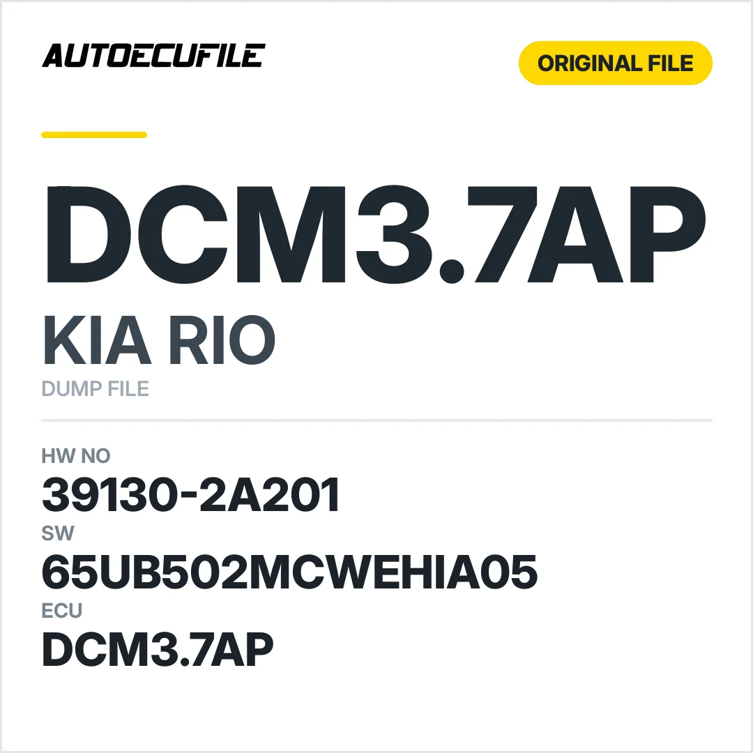 KIA RIO DCM3.7AP 39130-2A201 65UB502MCWEHIA05 DUMP