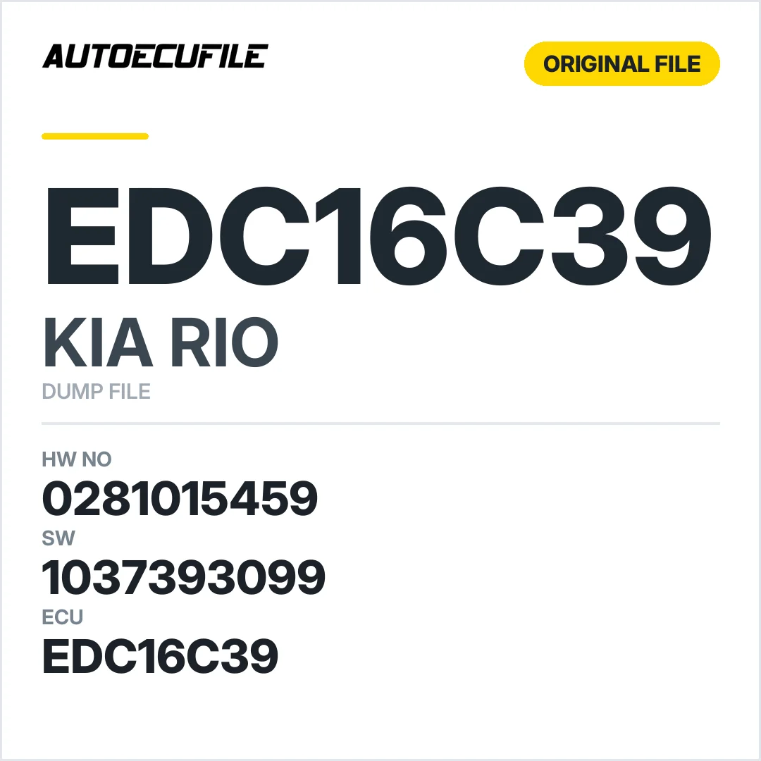 KIA RIO EDC16C39 0281015459 1037393099 DUMP