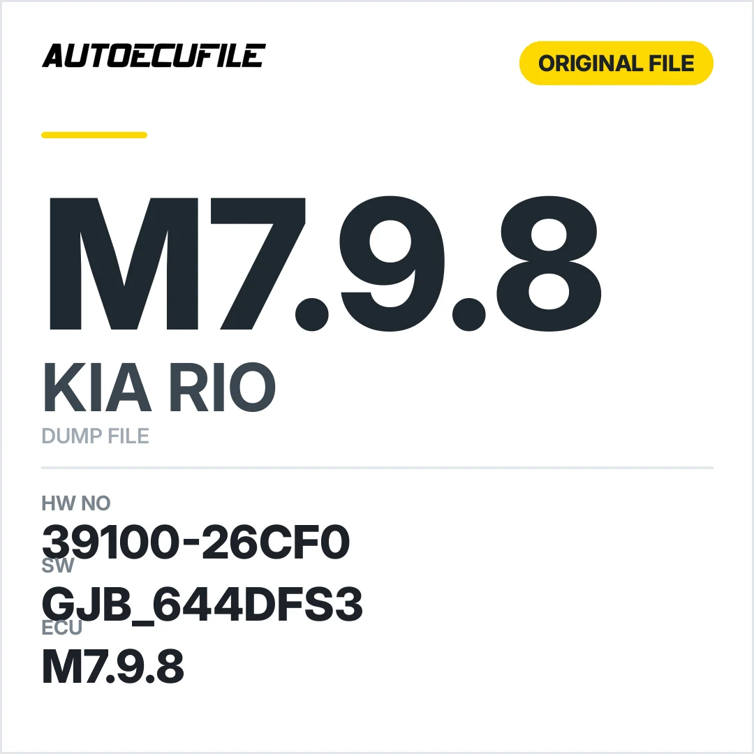 KIA RIO M7.9.8 39100-26CF0 GJB 644DFS3 DUMP