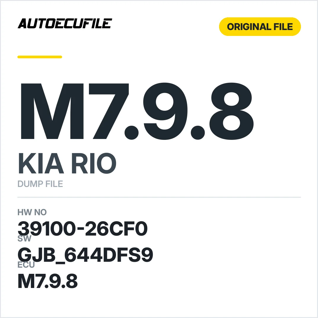 KIA RIO M7.9.8 39100-26CF0 GJB 644DFS9 DUMP