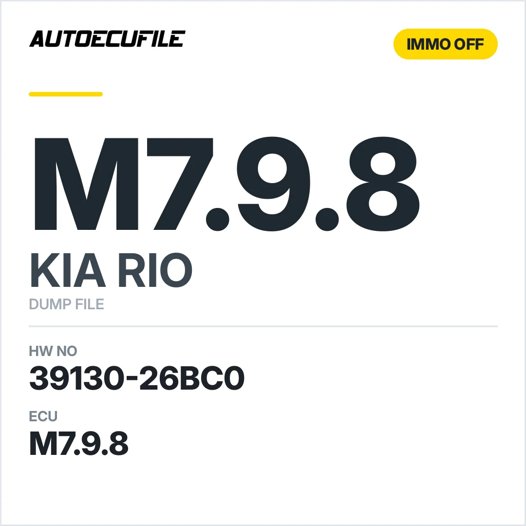 KIA RIO M7.9.8 39130-26BC0  IMMO OFF DUMP