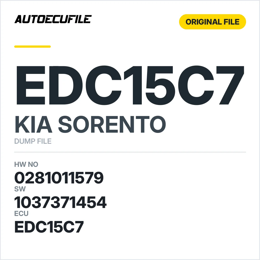 KIA SORENTO EDC15C7 0281011579 1037371454 DUMP