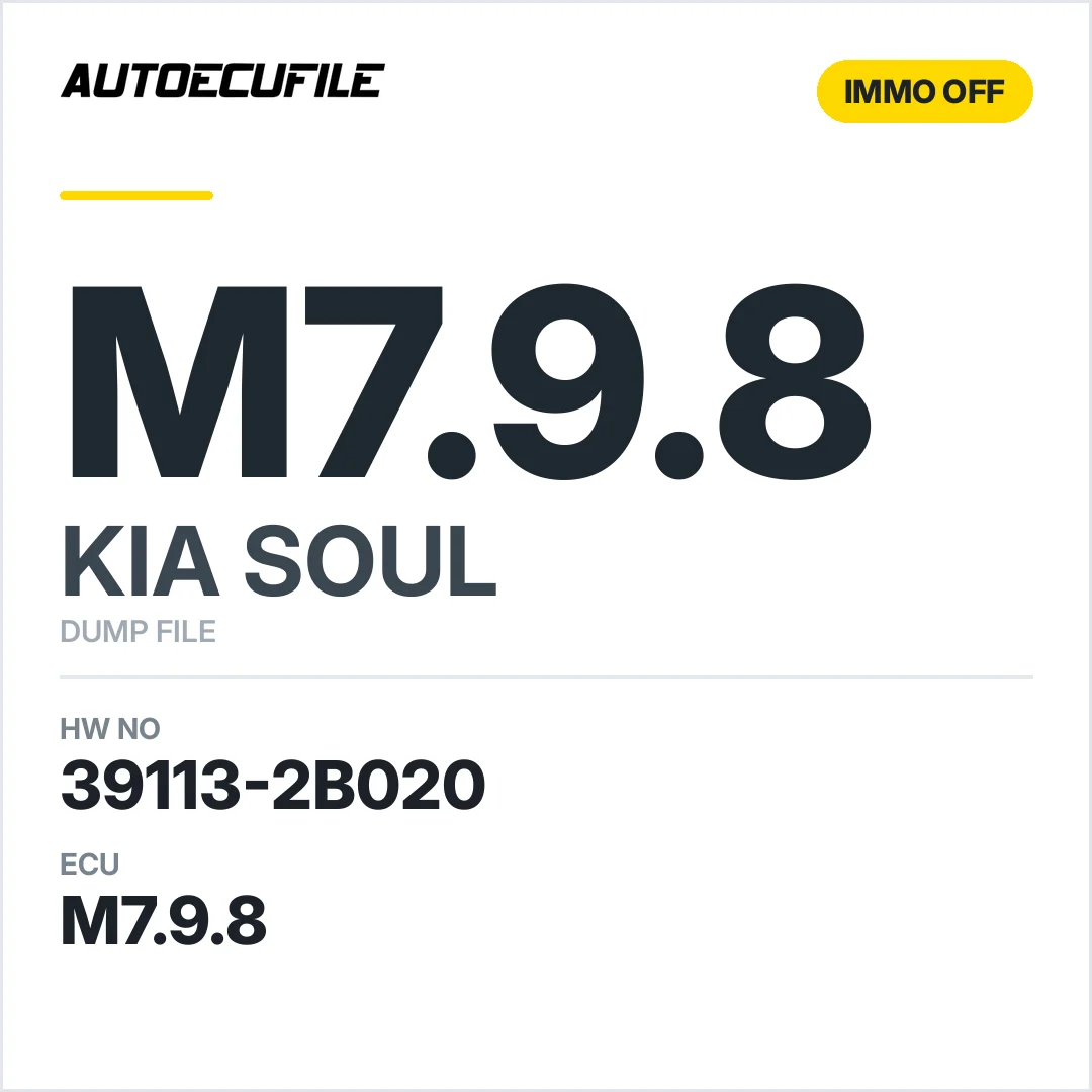 KIA SOUL M7.9.8 39113-2B020 9030933702KF IMMO OFF DUMP