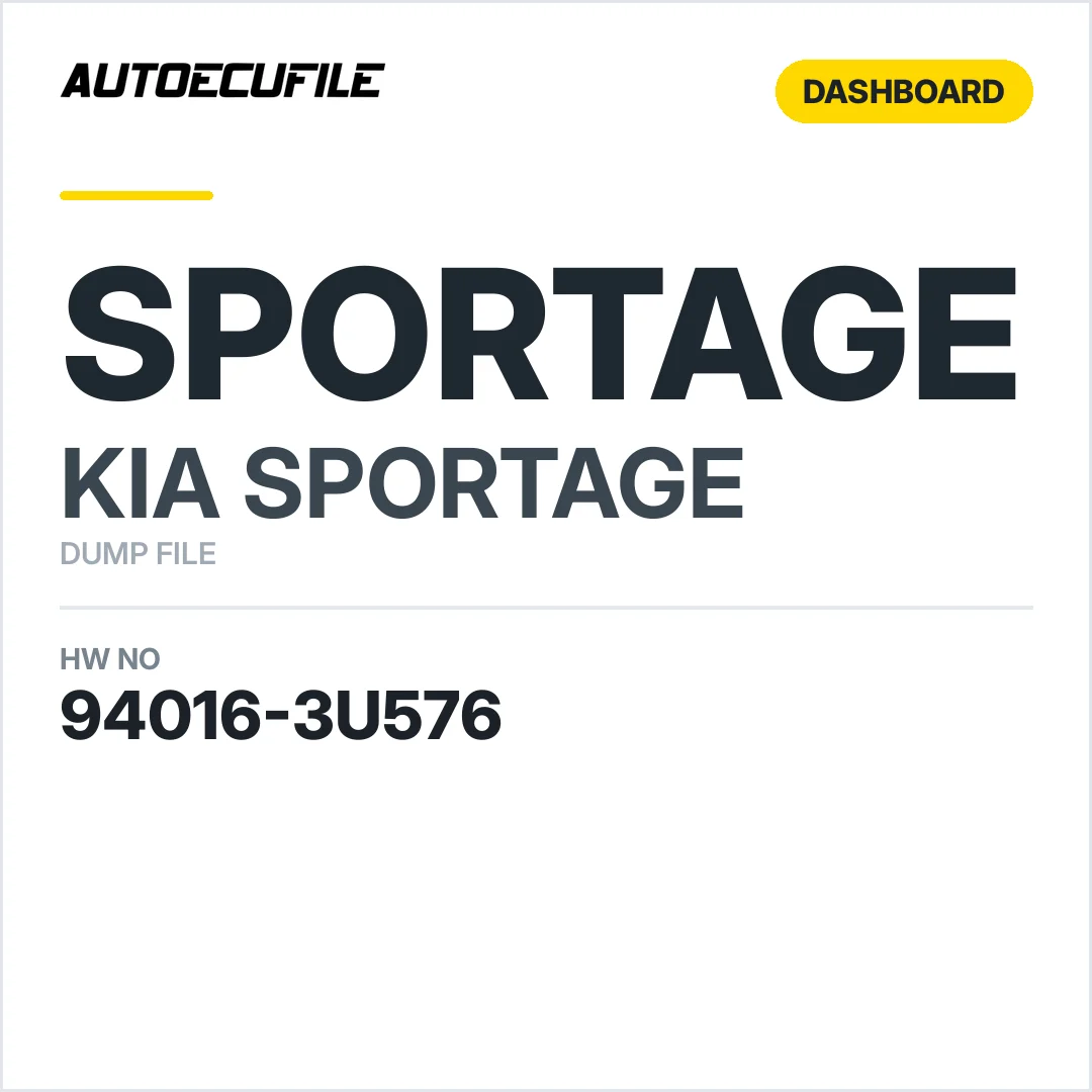 KIA SPORTAGE DASHBOARD 94016-3U576 DUMP