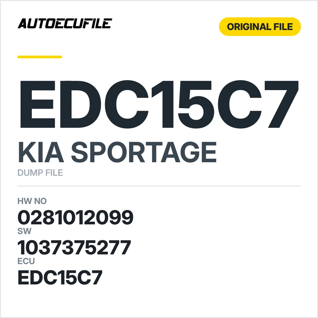 KIA SPORTAGE EDC15C7 0281012099 1037375277 DUMP