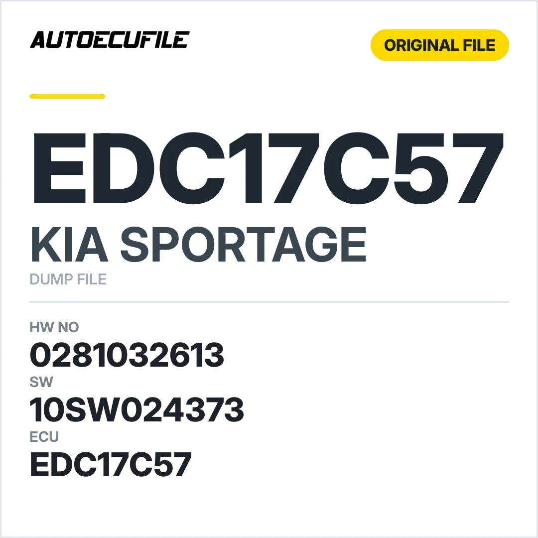 KIA SPORTAGE EDC17C57 0281032613 10SW024373 DUMP
