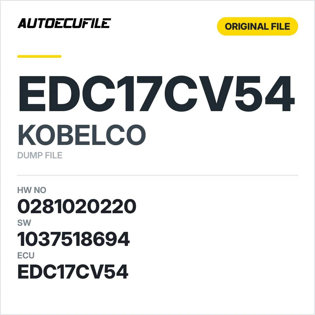 KOBELCO EDC17CV54 0281020220 1037518694 P895V320 DUMP
