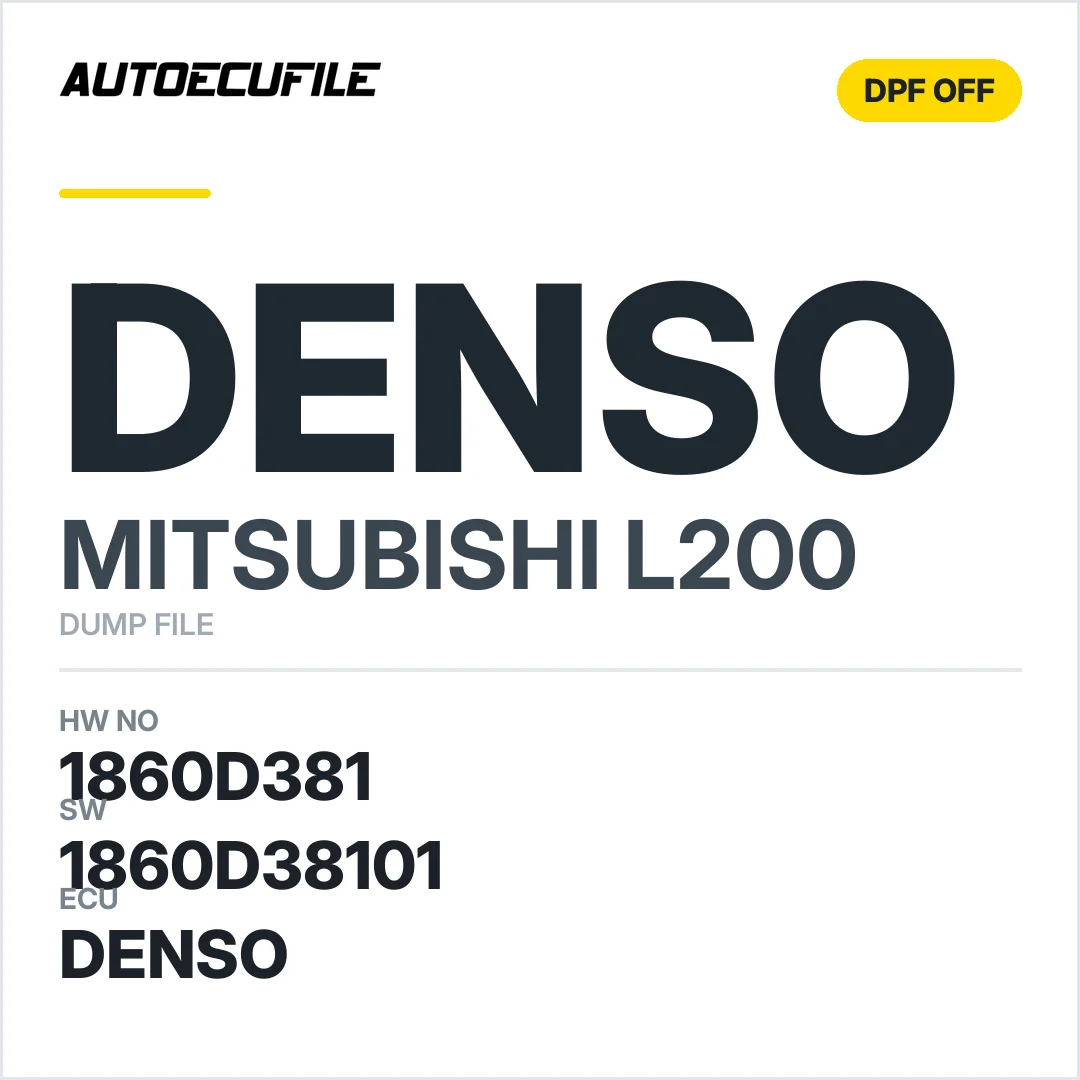MITSUBISHI L200 DENSO 4N14 1860D381 1860D38101 SCR DPF EGR OFF DUMP