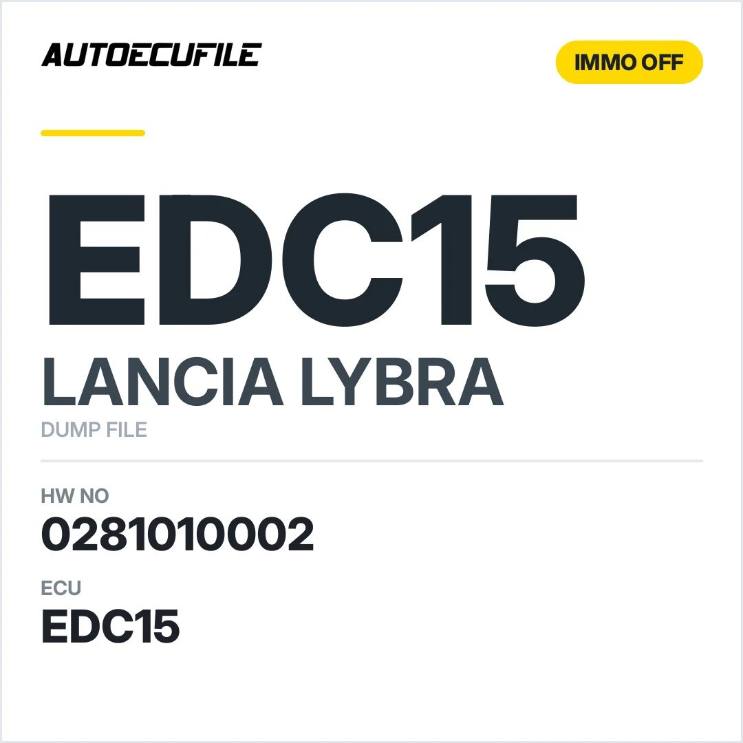 LANCIA LYBRA EDC15 0281010002 IMMO OFF DUMP