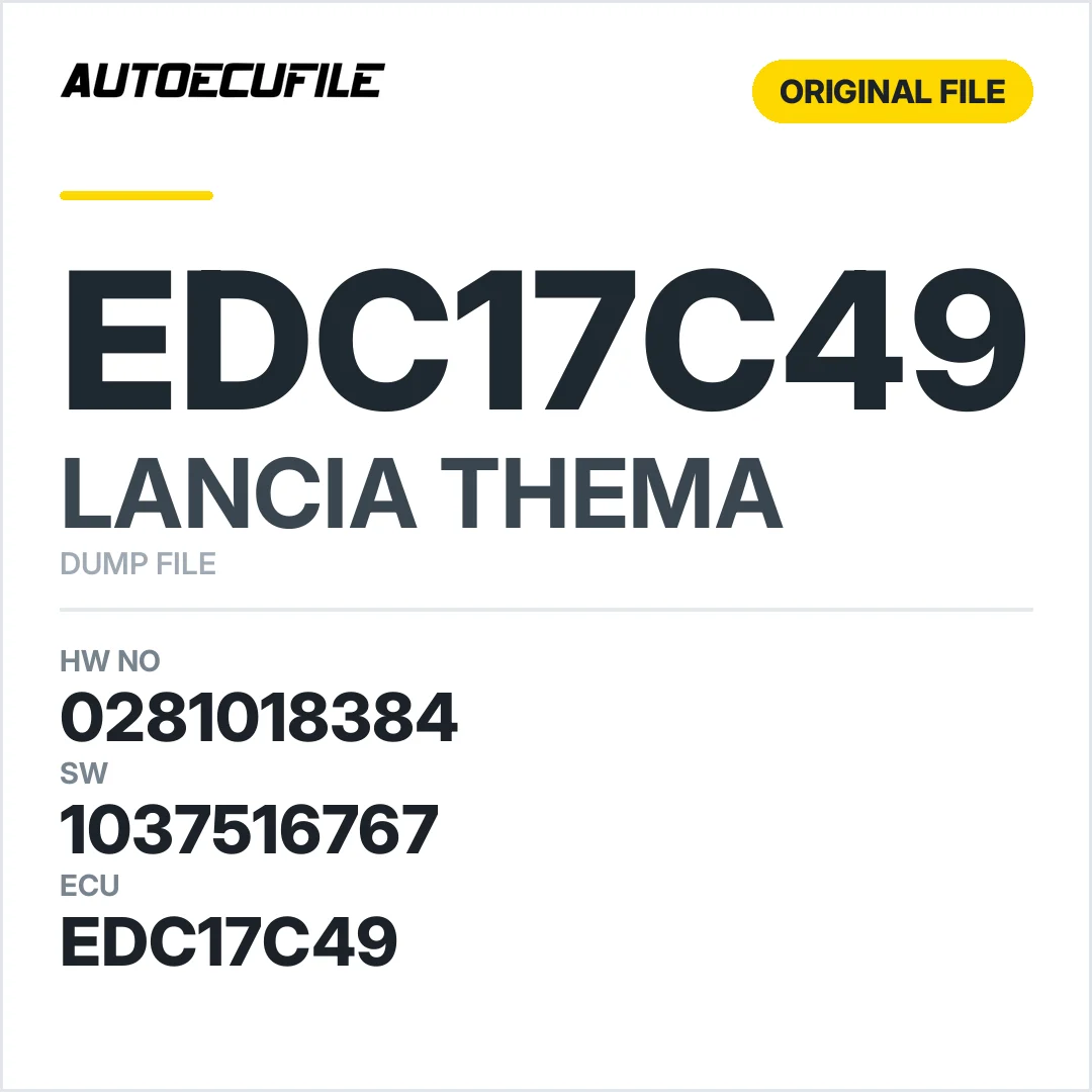LANCIA THEMA EDC17C49 0281018384 1037516767 DUMP