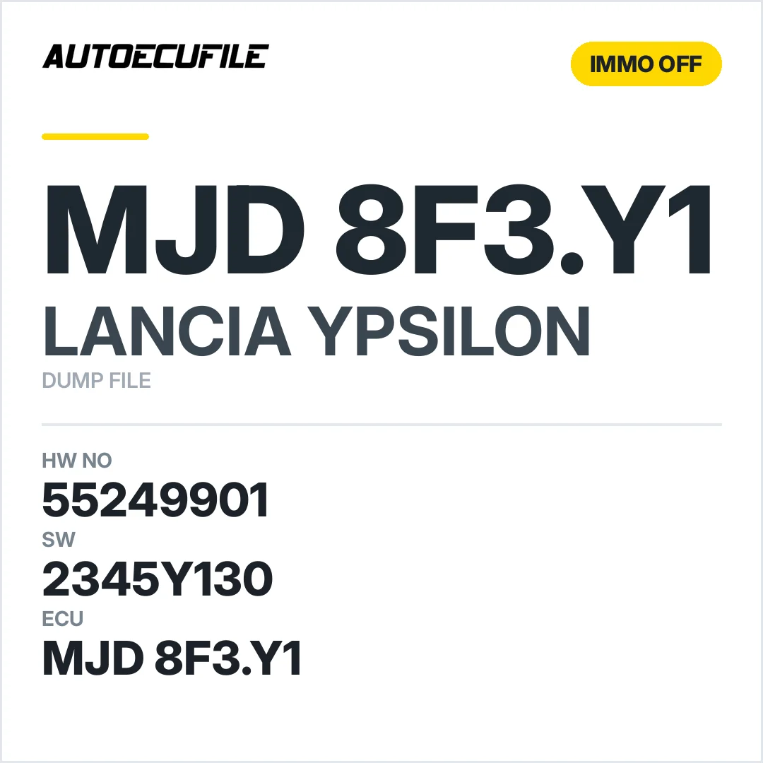LANCIA YPSILON 8F3.Y1 55249901 2345Y130 IMMO OFF DUMP