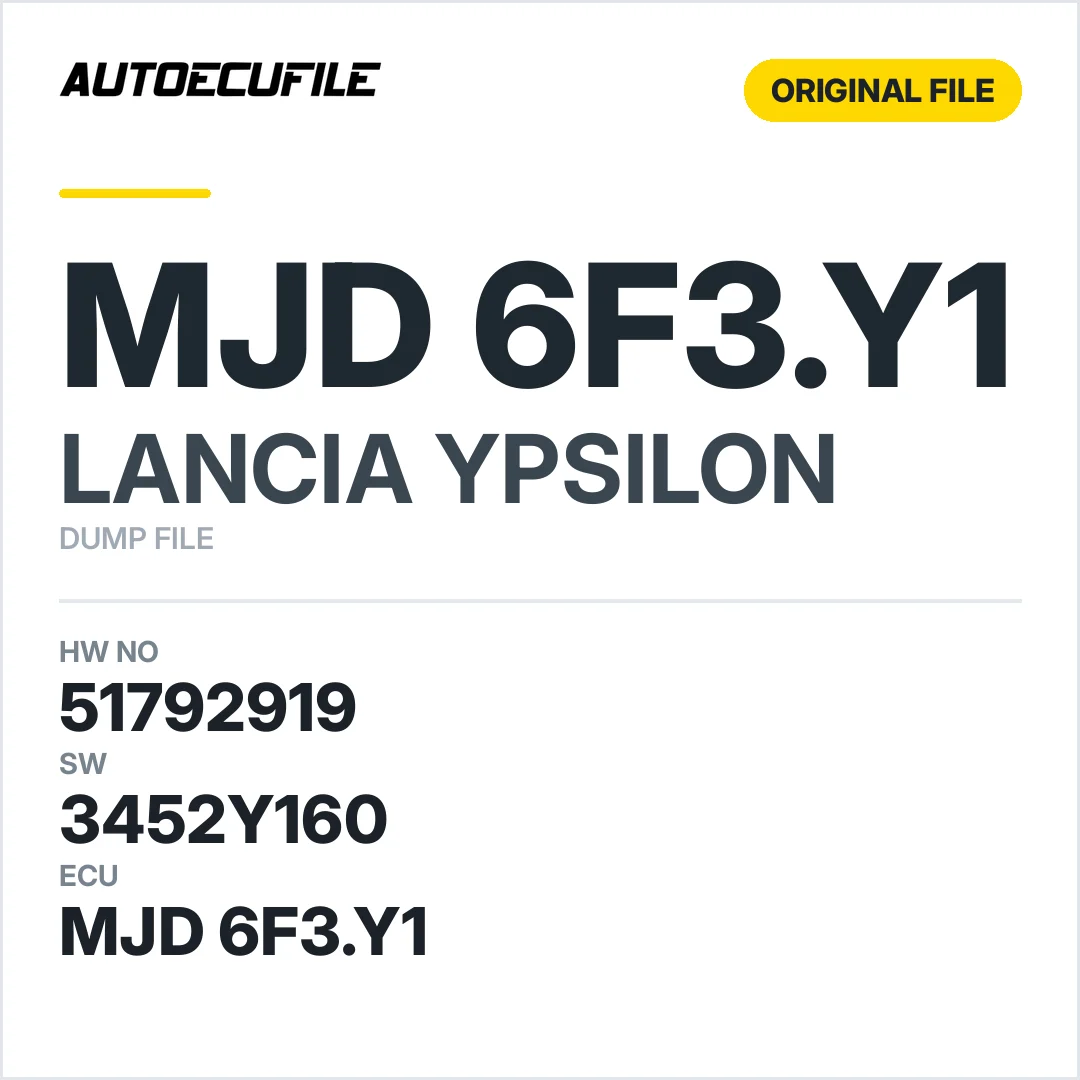 LANCIA YPSILON MJD 6F3.Y1 51792919 3452Y160 DUMP