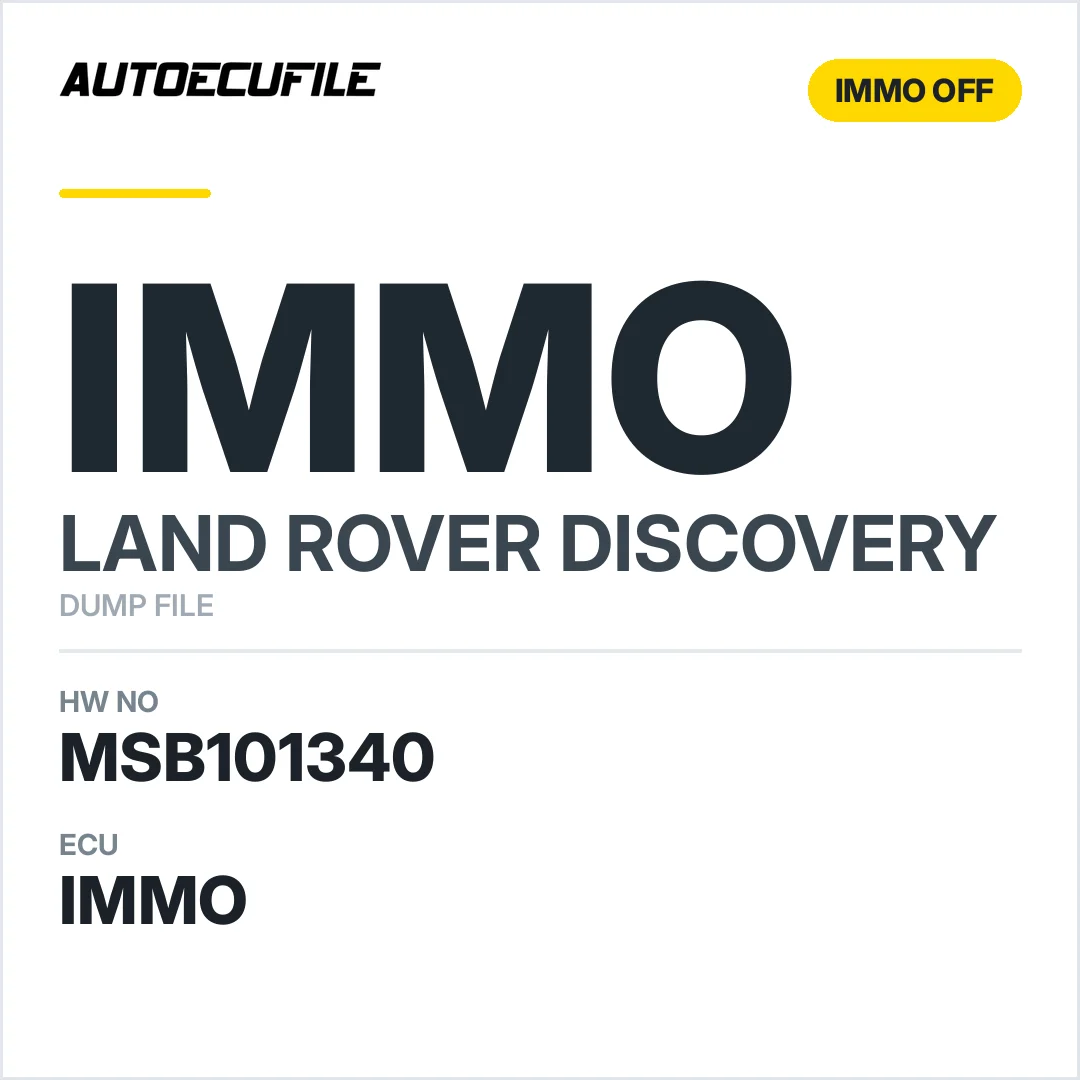 LAND ROVER DISCOVERY MSB101340 IMMO OFF DUMP