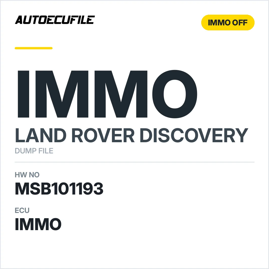 LAND ROVER DISCOVERY TD5 MSB101193 IMMO OFF DUMP