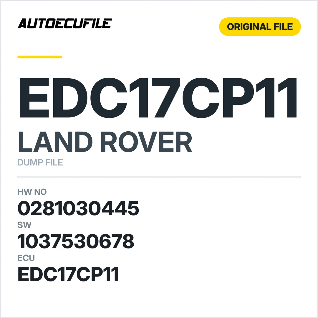 LAND ROVER EDC17CP11 0281030445 1037530678 DUMP
